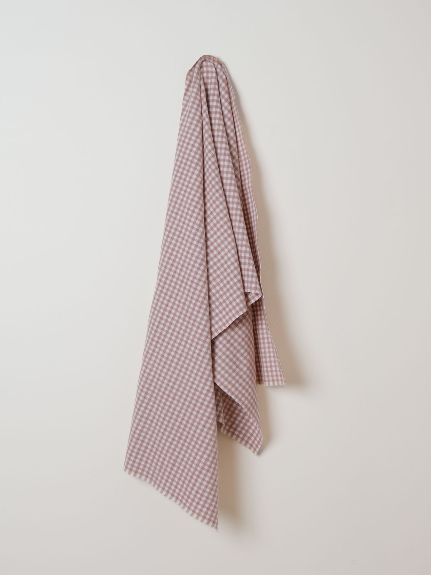 Pink/Beige Gingham Flannel- Organic Cotton - Price per 1/2 Metre
