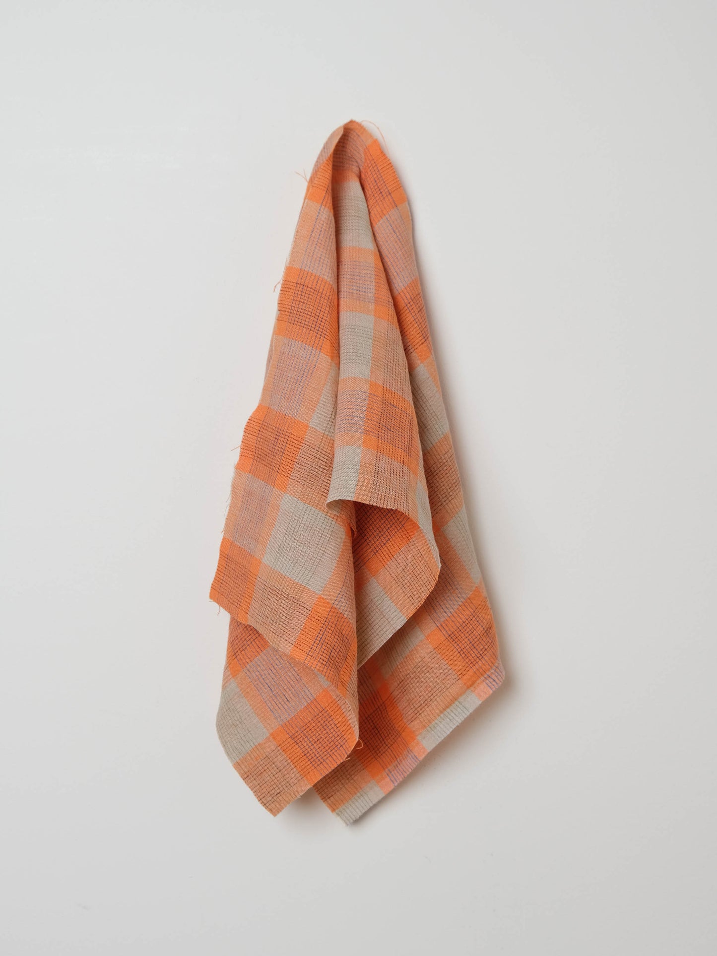 Orange Check Linen - Price per 1/2 Metre