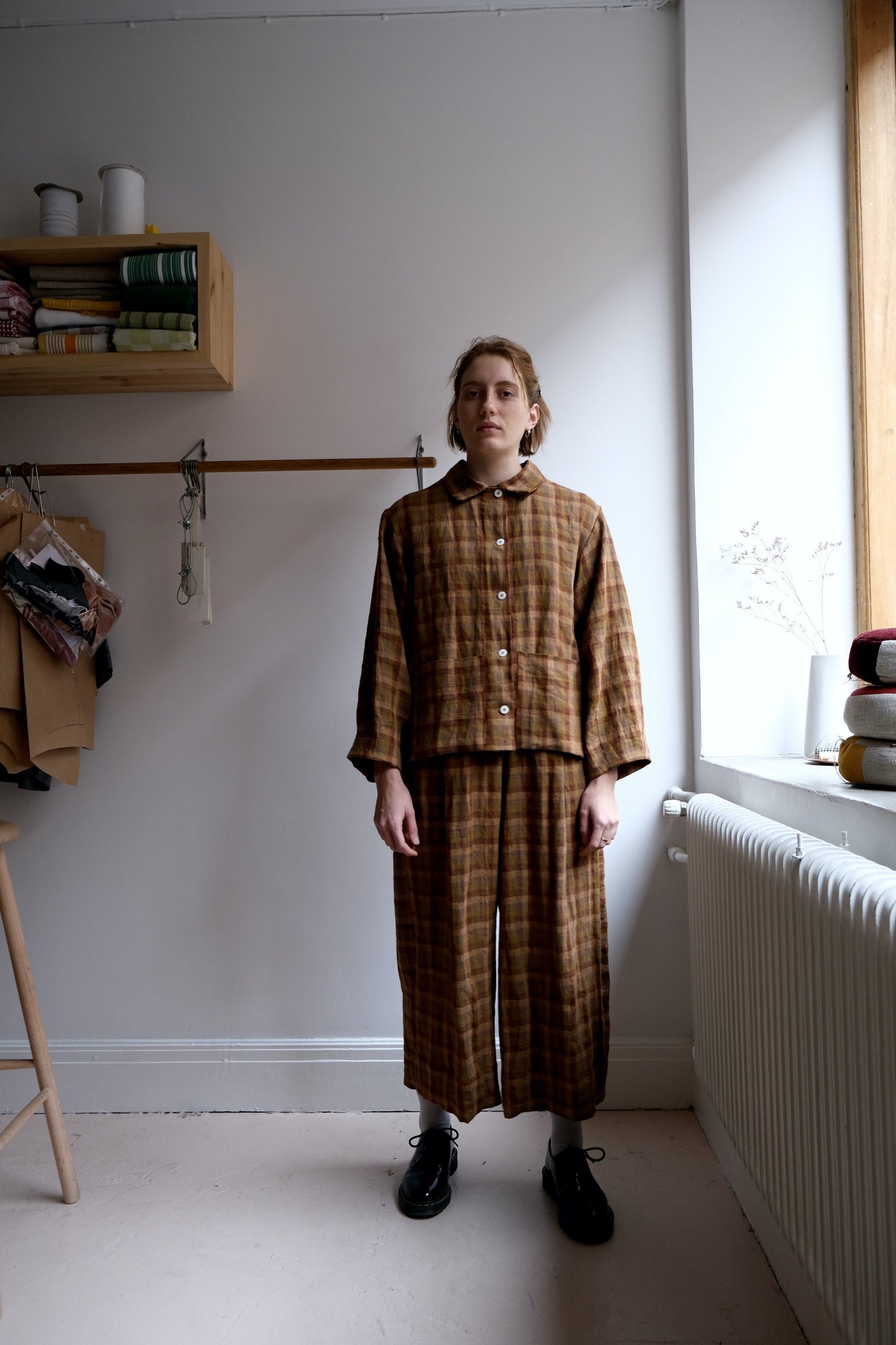 Brown Check Linen - Merchant & Mills - Price per 1/2 Metre