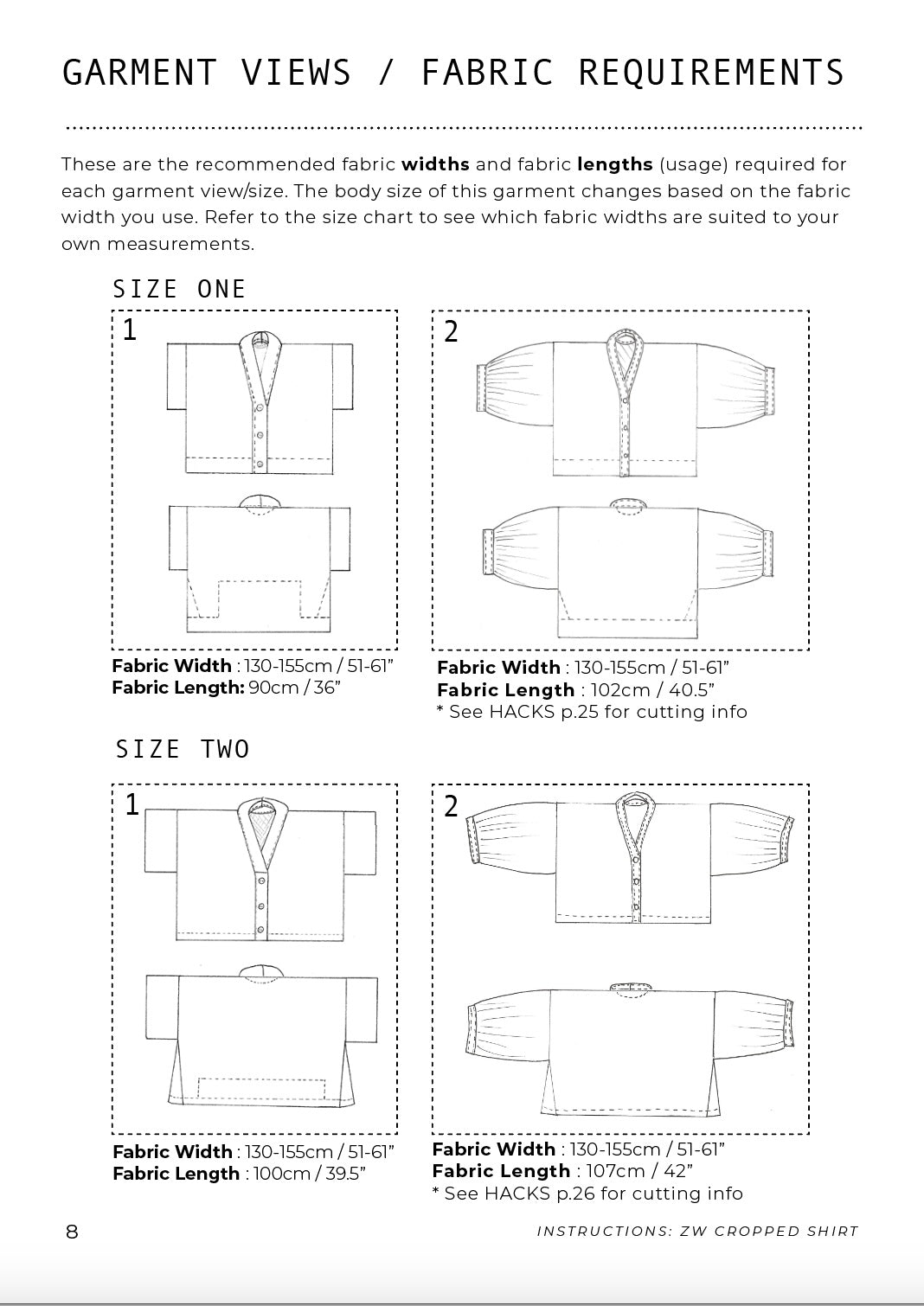 ZW CROPPED SHIRT - BIRGITTA HELMERSSON - PRINTED OR PDF PATTERN