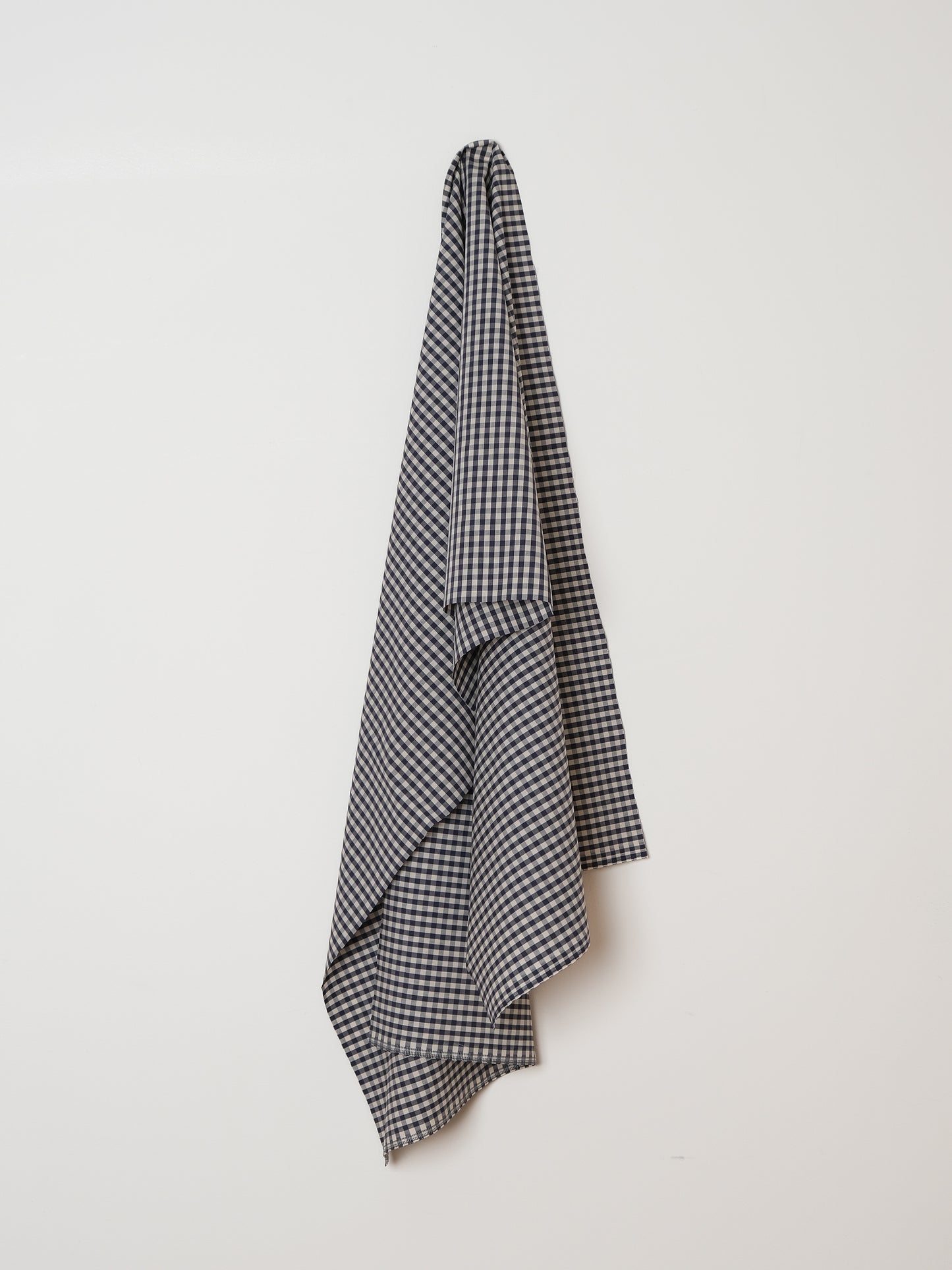 Navy/White Gingham- Organic Cotton - Price per 1/2 Metre
